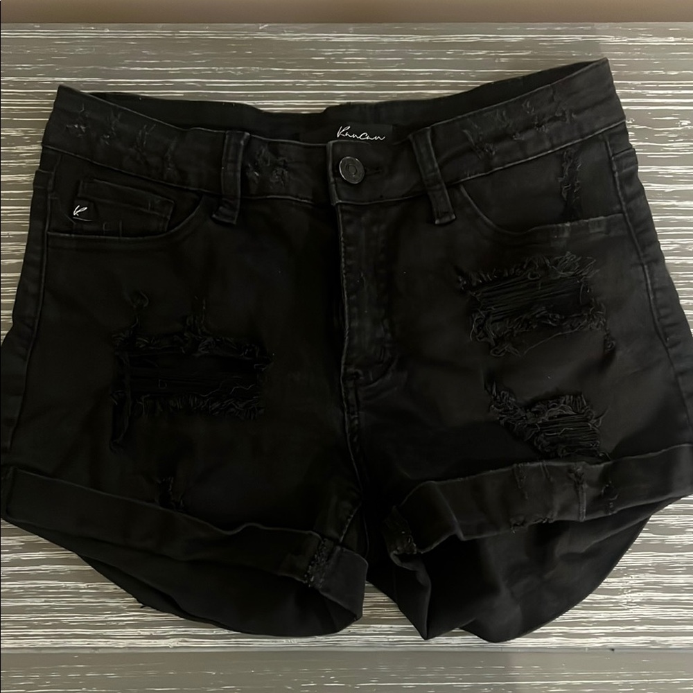 KanCan Black Jean Shorts Distressed